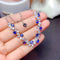 Pulseira Feminina de Prata Esterlina Banhada a Ouro e Safira Incrustada Azul
