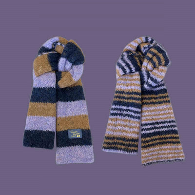 Bufanda Reversible de Rayas Dopamina para Mujer - Doble Cara y Contraste - Image 9