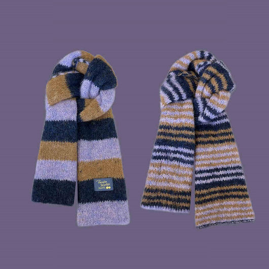 Bufanda Reversible de Rayas Dopamina para Mujer - Doble Cara y Contraste - Image 9