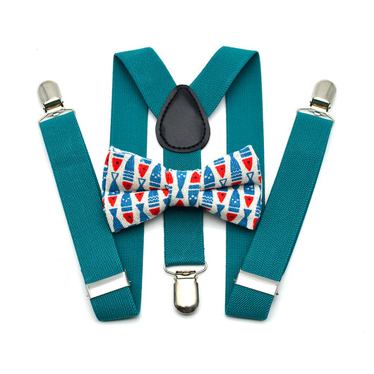 Conjunto de Tirantes y Pajarita Estampada para Niños - Image 29