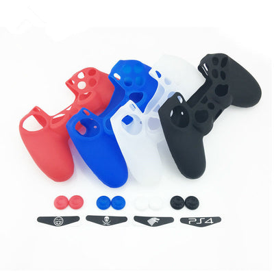 Bright yellow silicone protective cover for a PS4 controller, featuring black buttons and colored action symbols. - Image 29