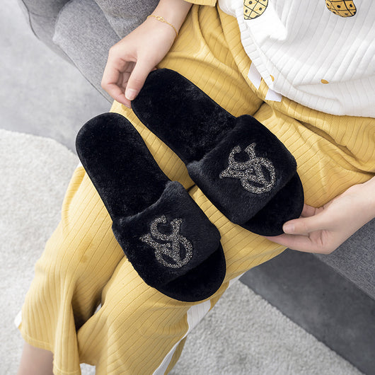 Pantuflas Cálidas de Algodón con Diamantes Brillantes para el Hogar - Image 4