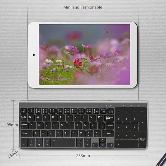 Teclado Inalámbrico Bluetooth Mini 2 con Touchpad y Ratón Integrado - Image 2