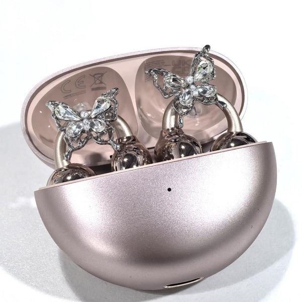 Auriculares con Diseño de Moño Brillante y Hebilla Europea - Estilo Especial