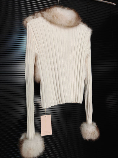 Suéter Slim Fit Ecológico con Patchwork de Lana y Detalles de Piel - Colección Invierno - Image 13