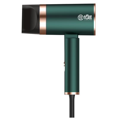 Foldable negative ion hair dryer with a pink to blue gradient finish and silver accents, featuring a single nozzle. - Image 6
