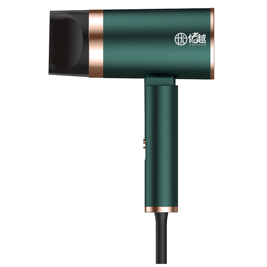 Foldable negative ion hair dryer with a pink to blue gradient finish and silver accents, featuring a single nozzle. - Image 6