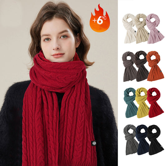 Bufanda Larga de Lana Tejida Estilo Coreano - Abrigo Versátil para Invierno