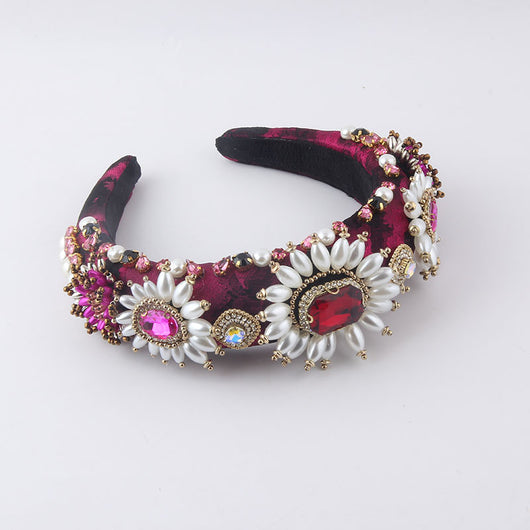 Diadema de Lujo Barroco con Perlas y Cristales Brillantes - Image 23