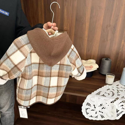 Abrigo de Lana Forrado en Fleece con Diseño Cuadros - Abrigo de Invierno Urbano - Image 9