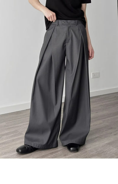 Pantalones Holgados Drapeados Hasta el Piso para Hombre - Image 22
