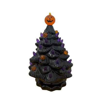 Árbol de Cerámica Halloween con Luz LED a Batería - Image 3