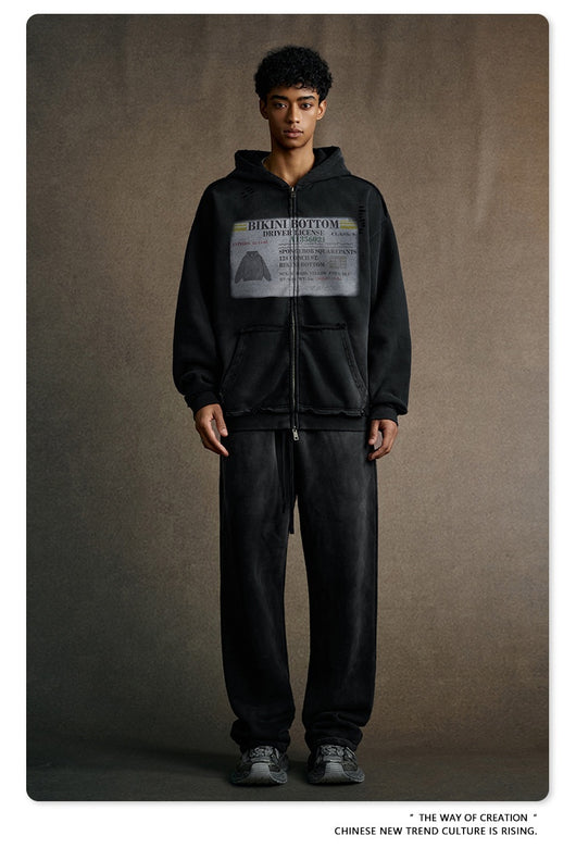 Sudadera Estilo Cardigan con Cierre y Diseño Roto - Image 9
