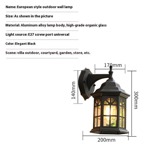 Lámpara de Pared Exterior Estilo Europeo para Balcón y Jardín - Image 7