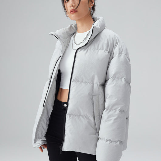 Chaqueta de Plumas de Pato Blanco para Hombre con Cuello de Pie - Image 11