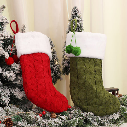 Calcetines de Lana Tejidos a Rayas para Navidad - Image 4
