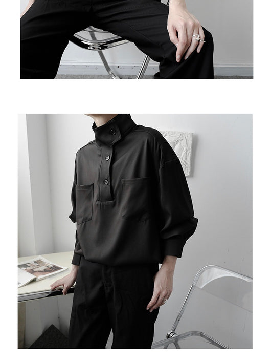 Camisa Casual Cuello Alto para Hombre - Image 14