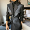 Blazer de Cuero para Mujer - Chaqueta Elegante Ajustada