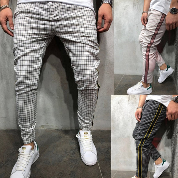 Pantalones Deportivos Casual con Franjas y Webbing Lateral