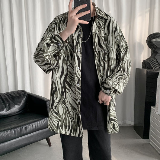 Camisa Hombre Estampado Leopardo Corte Relajado - Image 10
