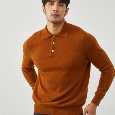 Suéter Tipo Polo de Cachemira Pura para Hombre - Image 3