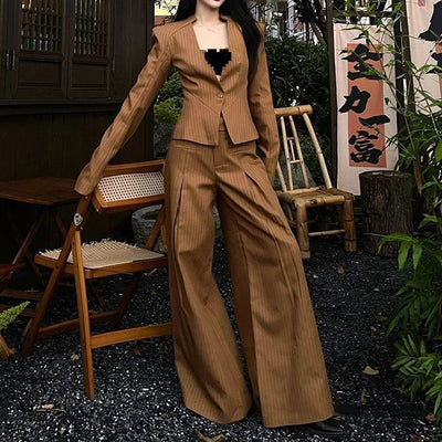 Traje de Moda Retro Americano: Blazer y Pantalón Ancho - Image 9