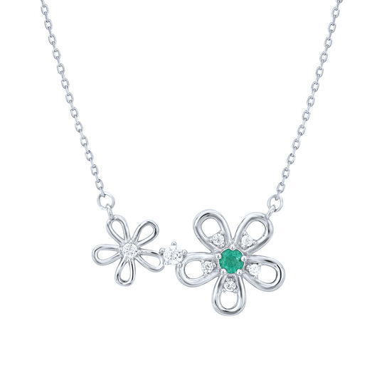 Collar de Plata S925 con Colgante Esmeralda - Diseño Floral Elegante para Toda la Familia - Image 9