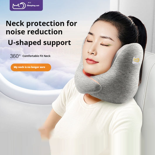 Almohada Cervical de Viaje con Espuma Viscoelástica y Aislamiento de Ruido