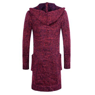 Cardigan Tejido Coreano con Capucha para Hombre - Image 12