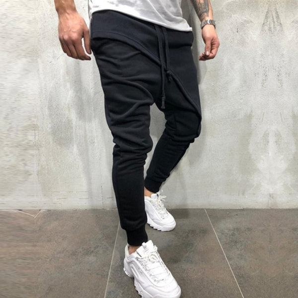 Pantalones Deportivos Hip Hop Slim con Cordón para Hombre