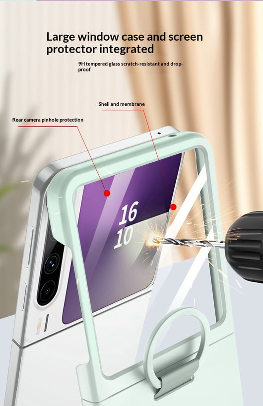 Funda Plegable para Teléfono con Ventana Grande y Anillo Protector Ultrafina - Image 25