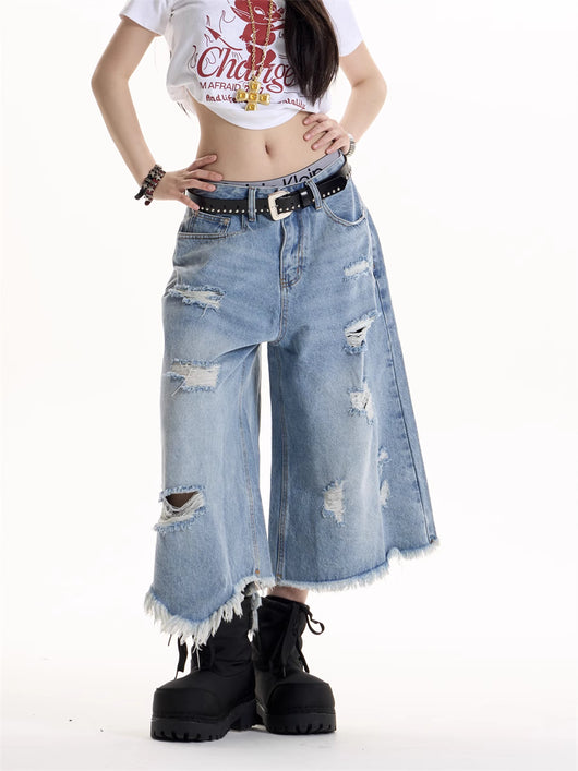 Jeans Rotos Estilo Retro Americano para Chicas - Image 8
