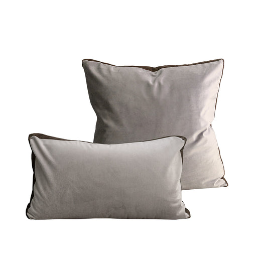 Funda de Almohada Lumbar en Terciopelo Gris - Soporte Versátil - Image 3