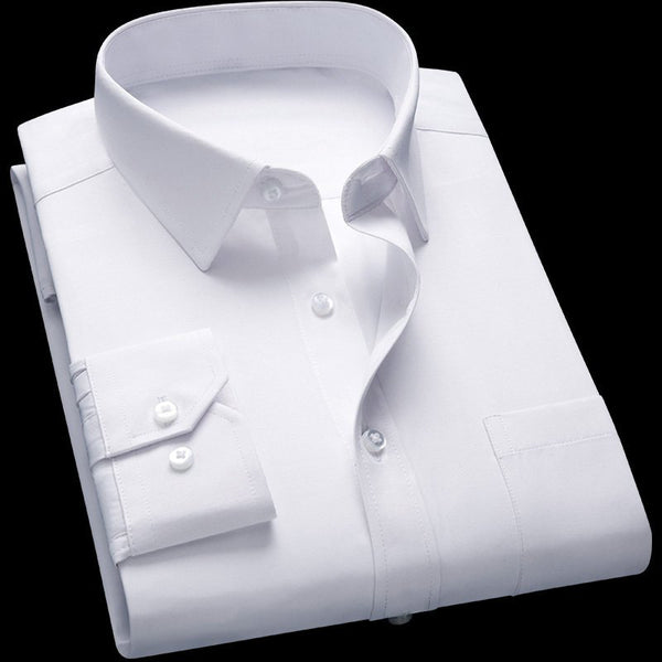 Camisa de Negocio Hombre Suelta sin Planchado - Color Sólido
