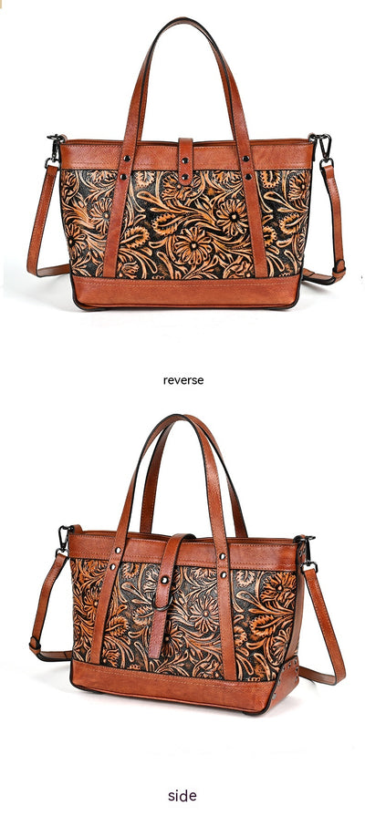 Bolso de Cuero Genuino con Diseño Tallado a Mano - Image 17