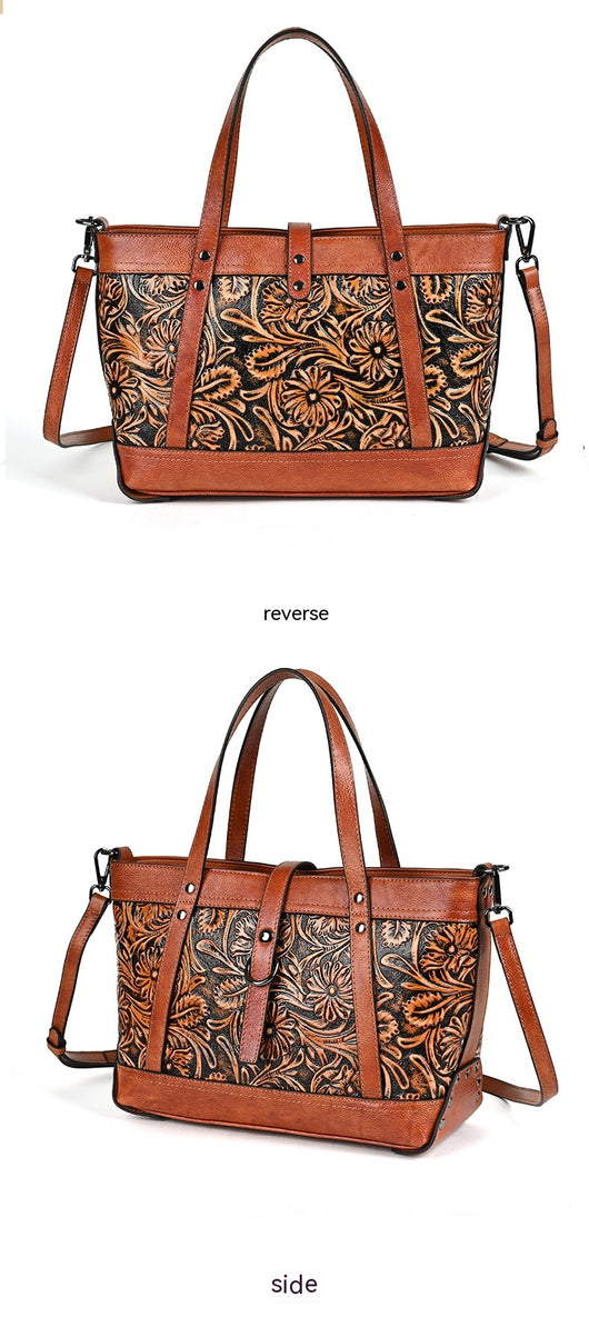 Bolso de Cuero Genuino con Diseño Tallado a Mano - Image 17