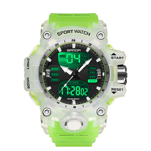 Reloj Despertador Multifuncional con Luz Verde y Sensor Fotoeléctrico - Resistente al Agua y Golpes - Image 15