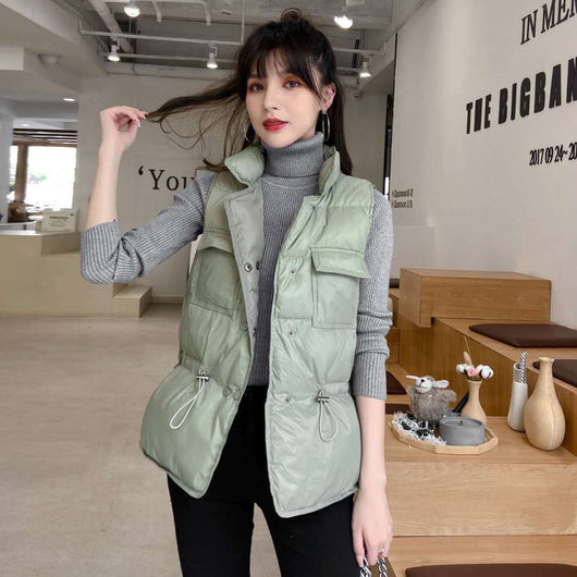 Chaleco de Algodón con Cuello Alzado para Mujer - Image 18