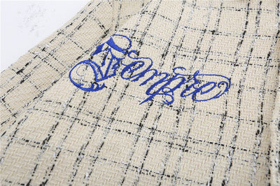 Camisas Manga Larga a Cuadros con Bordado de Letras Primavera para Hombre y Mujer - Image 15