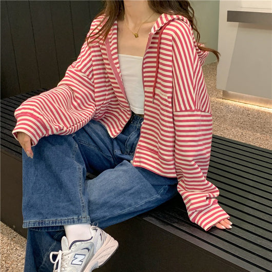 Chamarra Suelta Trendy con Capucha - Manga Larga Primavera Otoño - Image 23