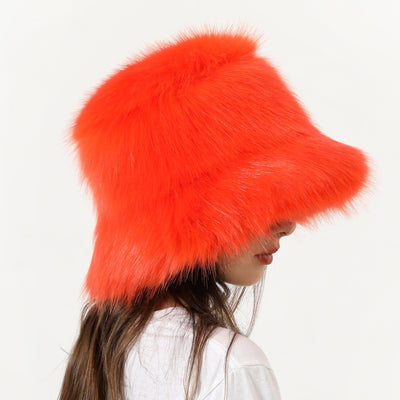 Gorro Pescador Mujer Ala Ancha Acolchado Cálido de Color Sólido - Image 13