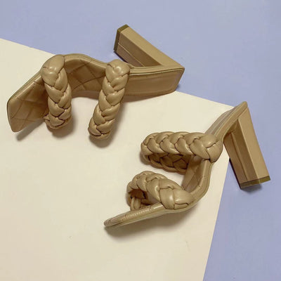 Sandalias de Tacón Alto para Mujer con Trenzado de Cuerda - Image 2
