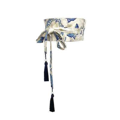 Cinturón de Tela Estilo Japonés con Decoración de Grúa - Image 9
