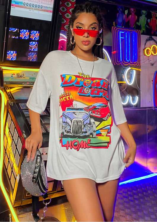 Blusa Oversized de Algodón Puro - Estilo Streetwear Casual para Chicas - Image 3