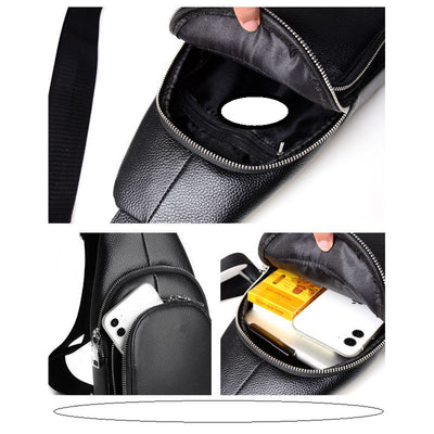Mochila Bandolera de Cuero Suave - Bolso Diagonal Casual para el Pecho - Image 8