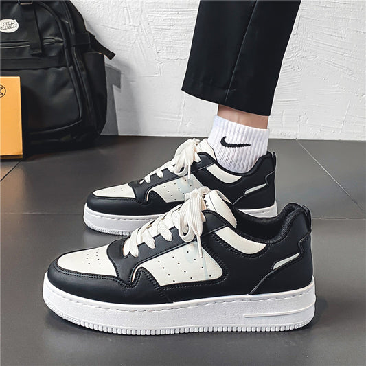 Zapatillas Plataforma Blancas de Cuero Respirable - Tendencia Teen Todo Combinable