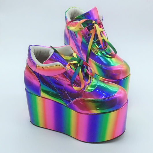 Zapatillas Casuales Arcoíris con Suela Gruesa Tipo Esponja - Image 15