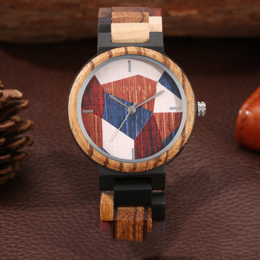Reloj de Madera con Diseño Geométrico Moderno para Hombre - Image 5