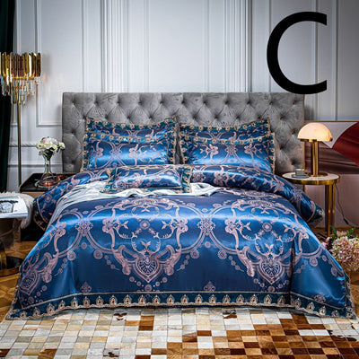 Conjunto de Cama Jacquard de Algodón con Encaje - 4 Piezas - Image 16
