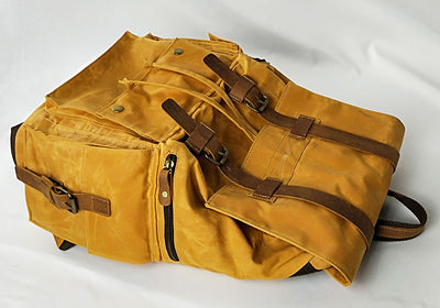 Mochila Retro de Lona Encerada Estilo Europeo y Americano - Image 7